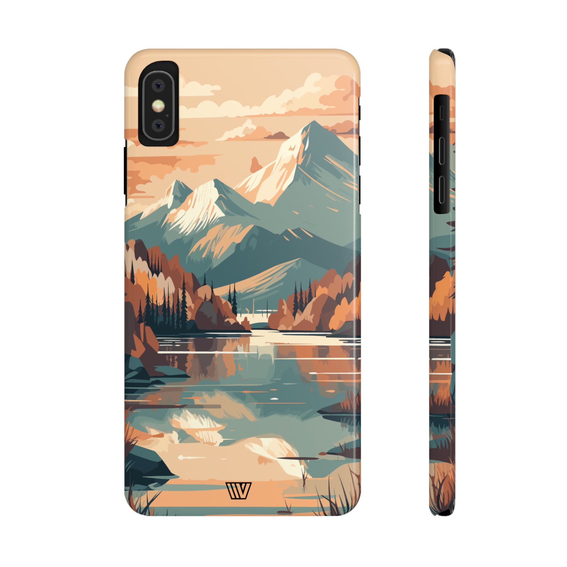 FALL MOUNTAIN RIVER LANDSCAPE | Slim iPhone Case - Trovvve