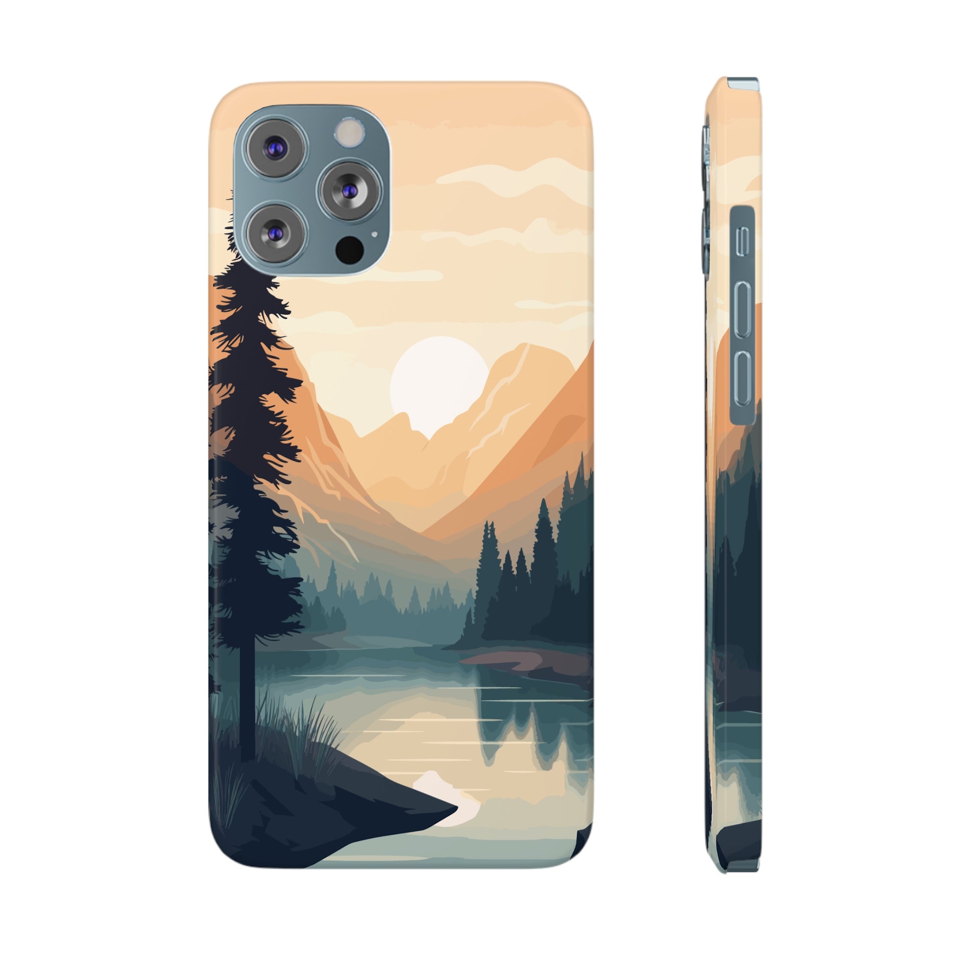 MOUNTAIN RIVER SUNSET | Slim iPhone Case - Trovvve