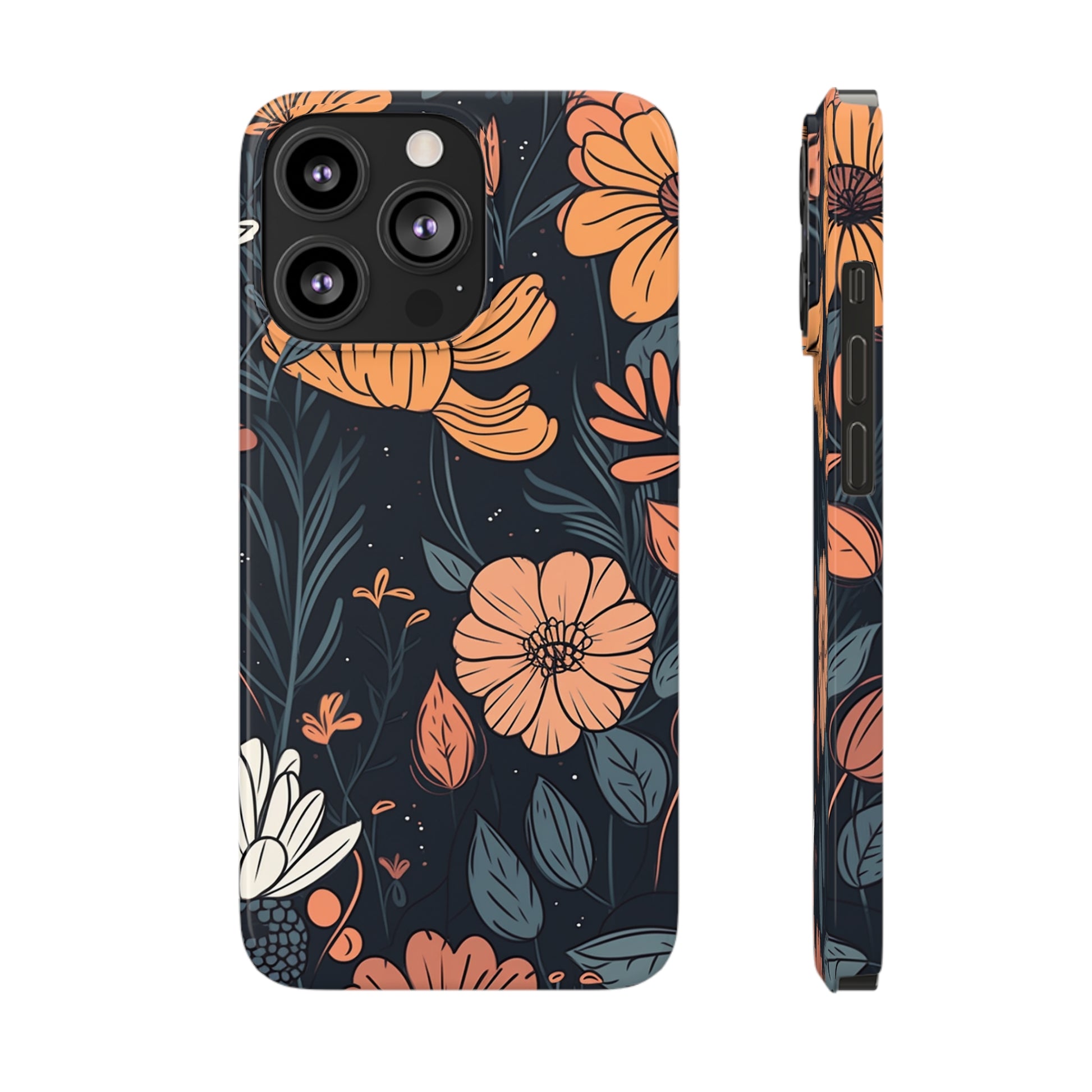 DARK FLOWER PATTERN  | Slim iPhone Case - Trovvve