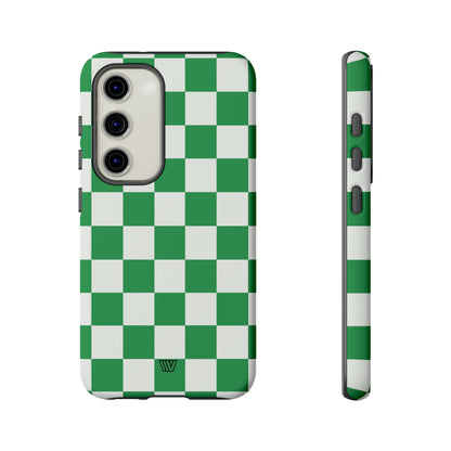 GREEN WHITE CHECKERBOARD | Tough Phone Case - Trovvve