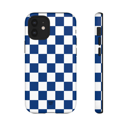 BLUE WHITE CHECKERBOARD | Tough Phone Case - Trovvve