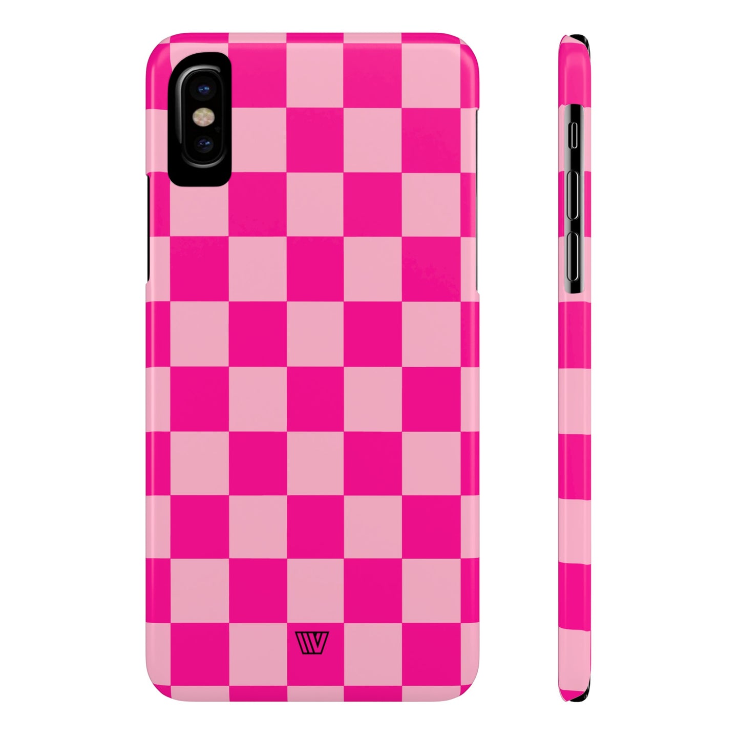 HOT PINK CHECKERBOARD | Slim iPhone Case