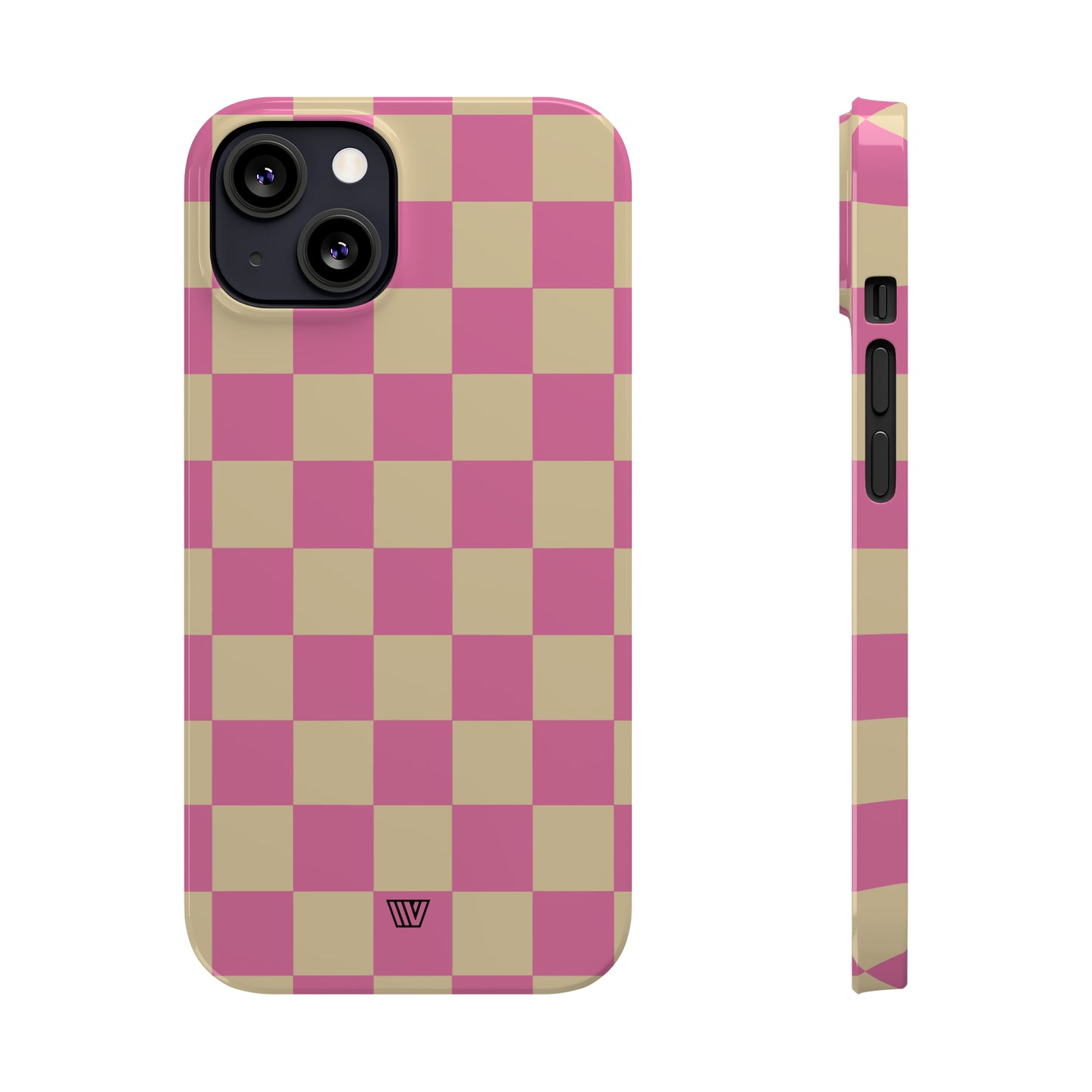 PINK TAN CHECKERBOARD | Slim iPhone Case - Trovvve