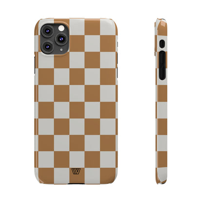 CHESTNUT CHECKERBOARD | Slim iPhone Case - Trovvve