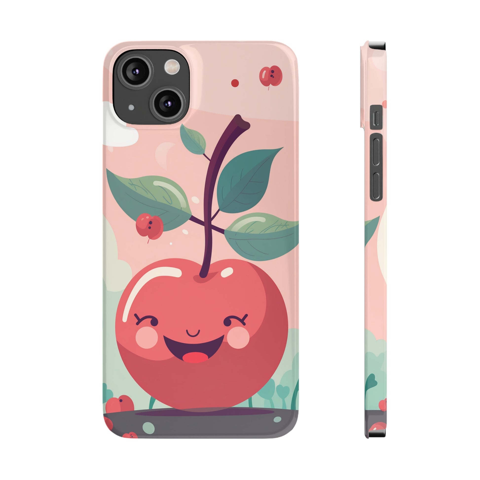 CHERRY FRUIT FACE | Slim iPhone Case - Trovvve