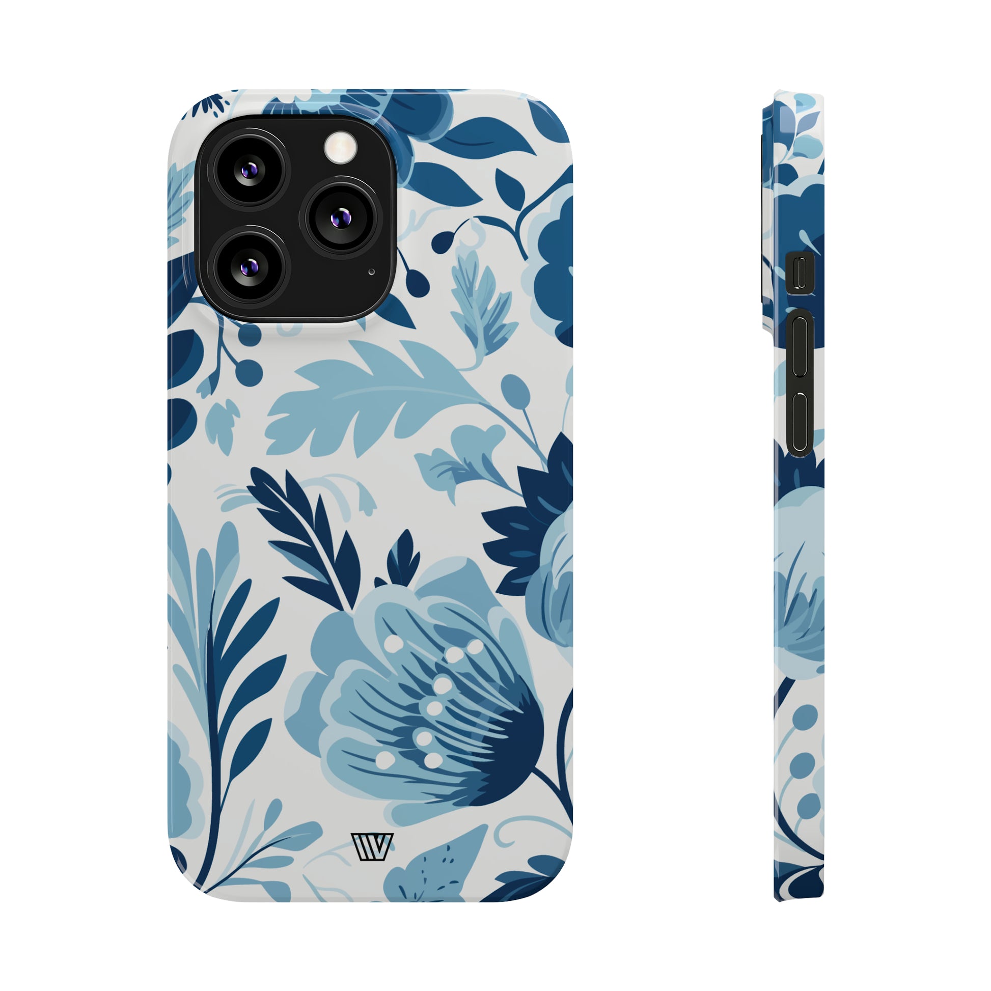 BLUE WHITE FLOWERS | Slim iPhone Case - Trovvve