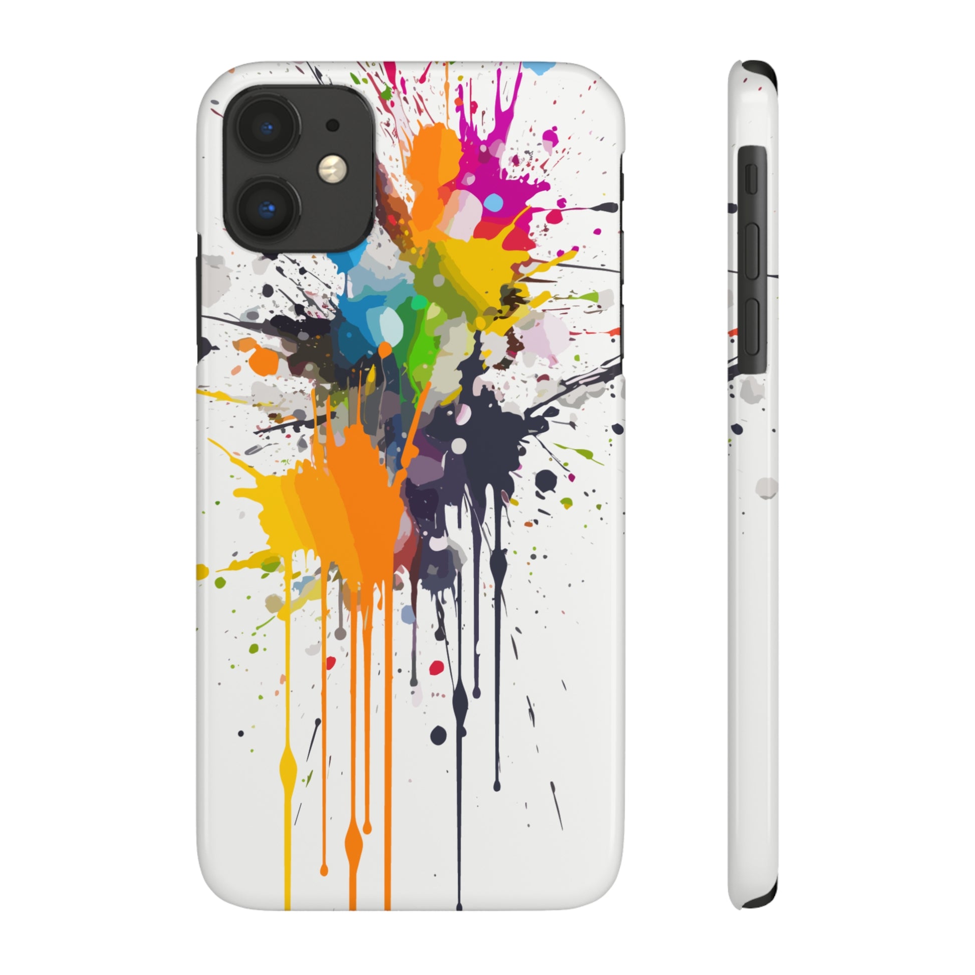 PAINT SPLATTER WHITE | Slim iPhone Case - Trovvve