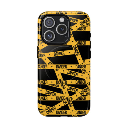 Danger Tape MagSafe Tough iPhone Case – iPhone 15 Pro, Glossy