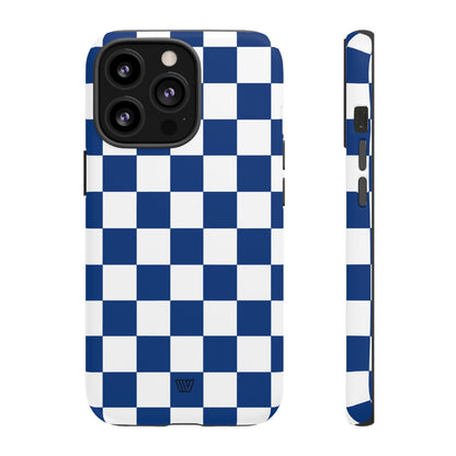 BLUE WHITE CHECKERBOARD | Tough Phone Case - Trovvve