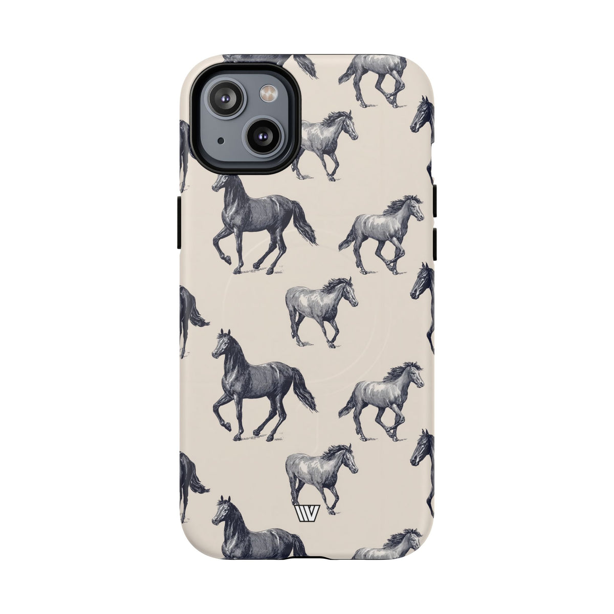 Horse Sketches MagSafe Tough iPhone Case – iPhone 14 Plus, Matte