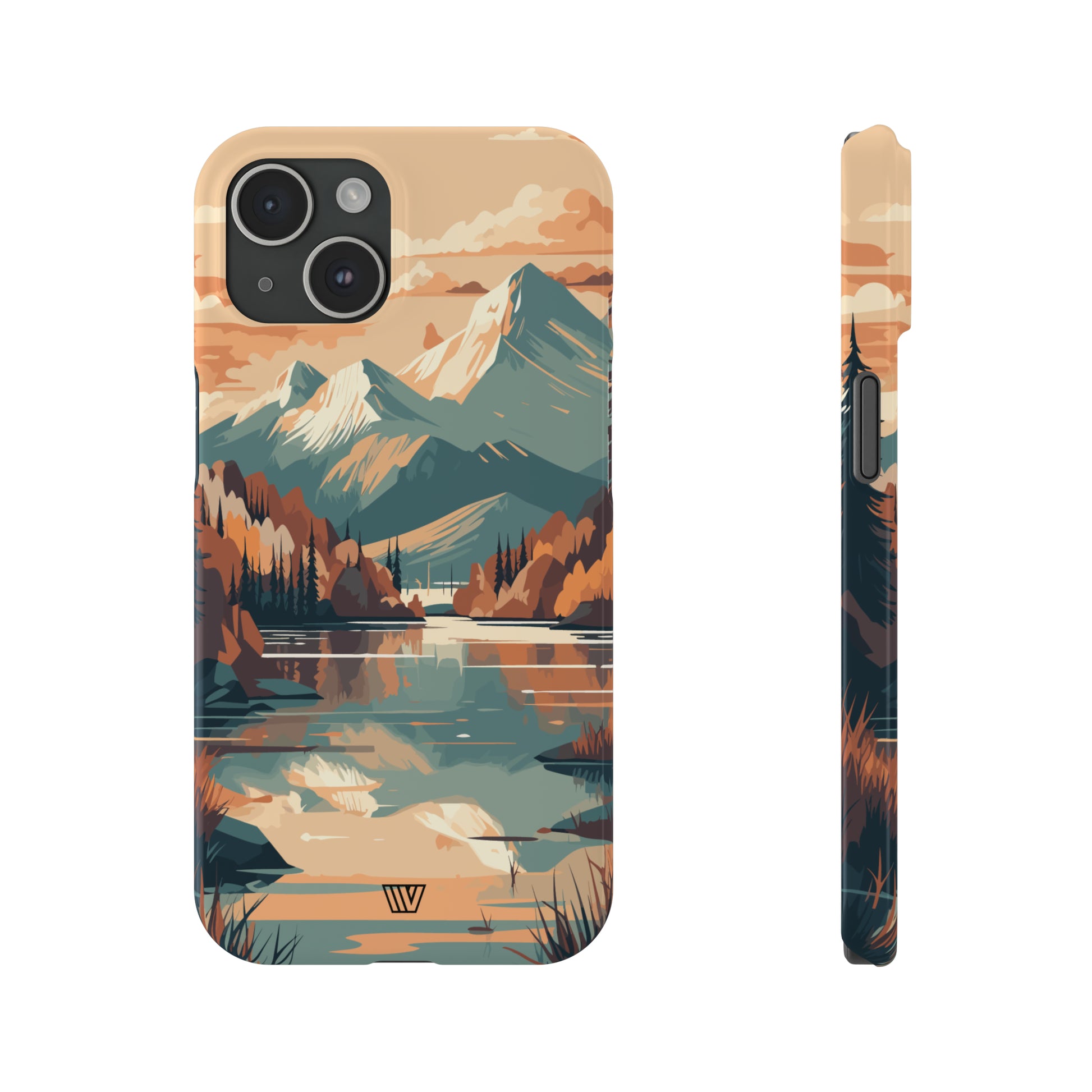 FALL MOUNTAIN RIVER LANDSCAPE | Slim iPhone Case - Trovvve