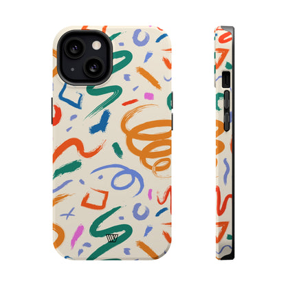 DOODLE PAINT BRUSH STROKES | MagSafe Tough iPhone Case