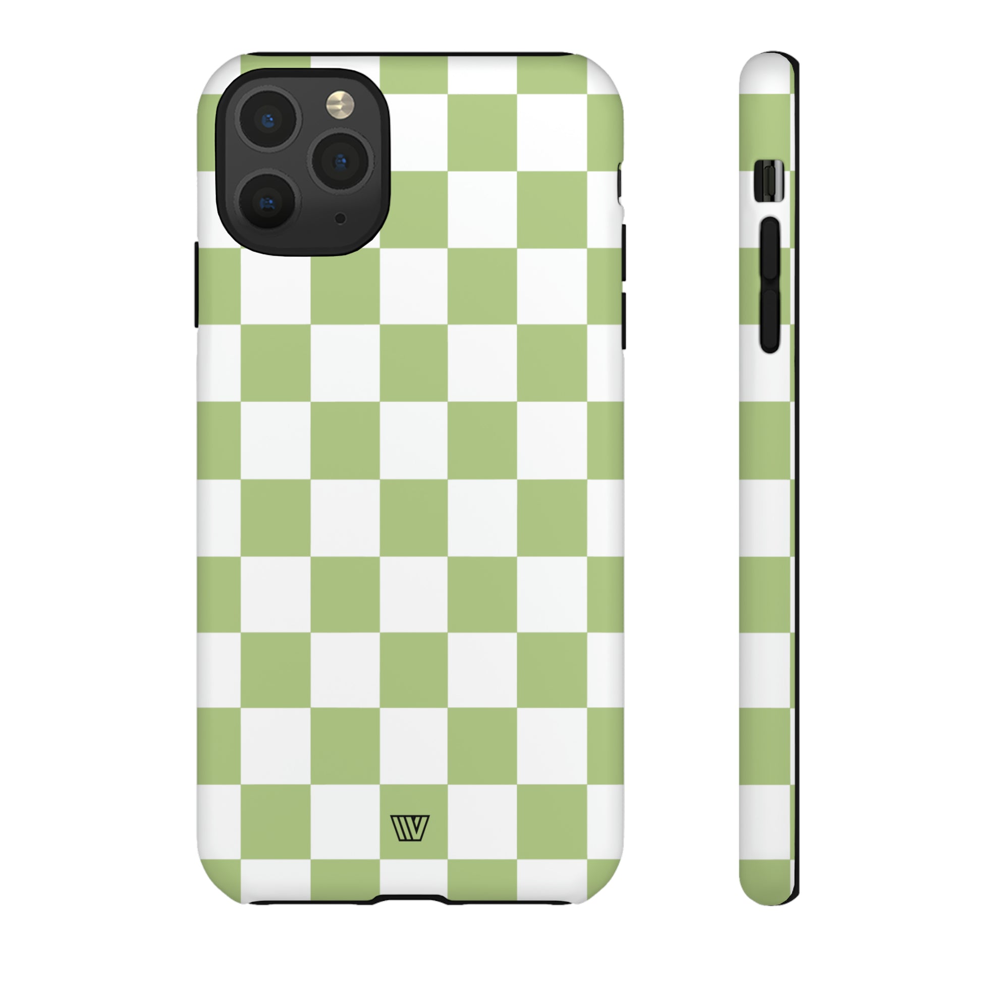 PALE OLIVE WHITE CHECKERBOARD | Tough Phone Case - Trovvve