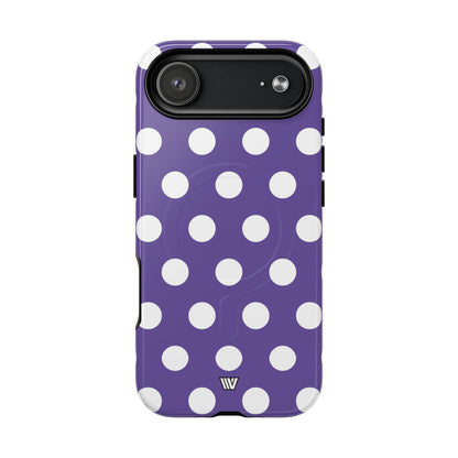 Purple Polka Dots MagSafe Tough iPhone Case – iPhone 17 Air, Glossy