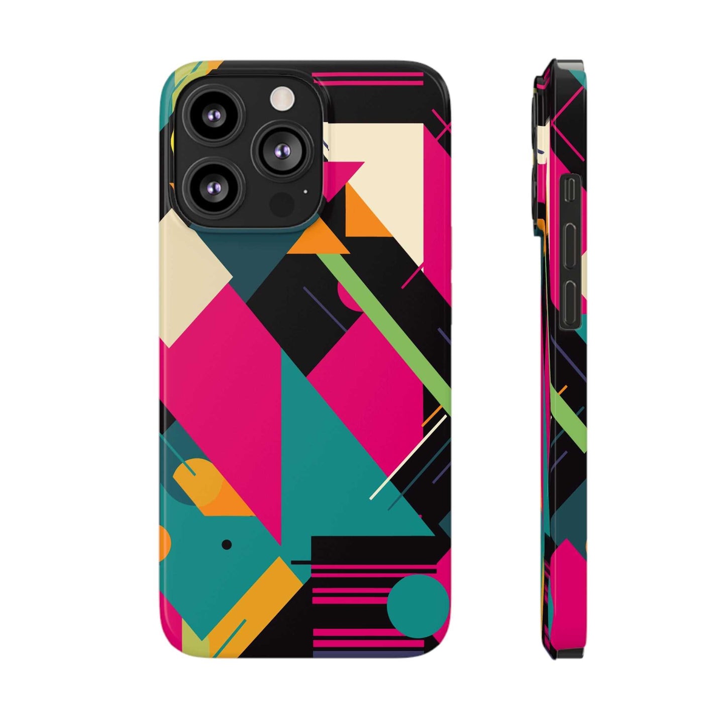 80s / 90s RETRO GEOMETRIC PATTERN | Slim iPhone Case - Trovvve