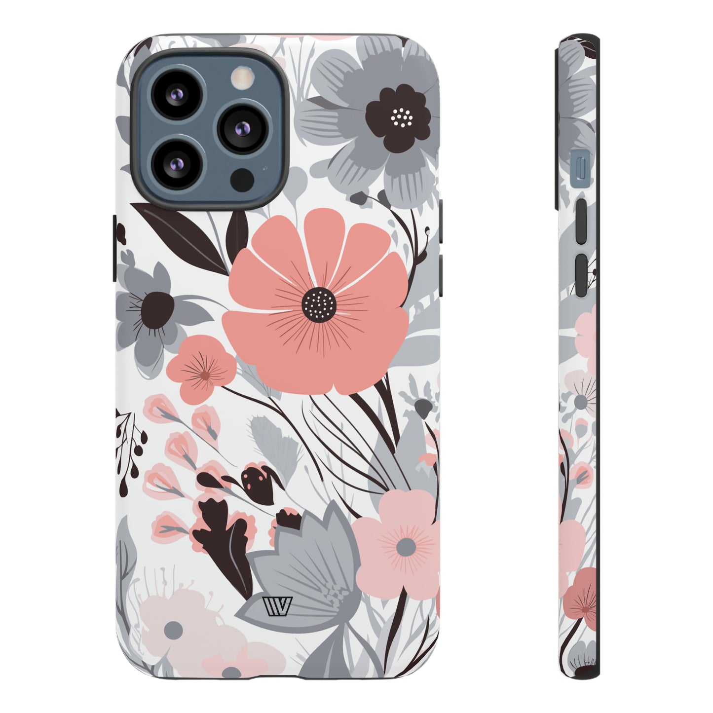 GRAY PASTEL FLOWERS | Tough Phone Case