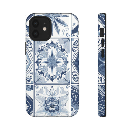 BLUE WHITE TILE | Tough Phone Case - Trovvve