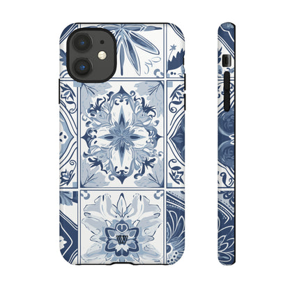 BLUE WHITE TILE | Tough Phone Case - Trovvve