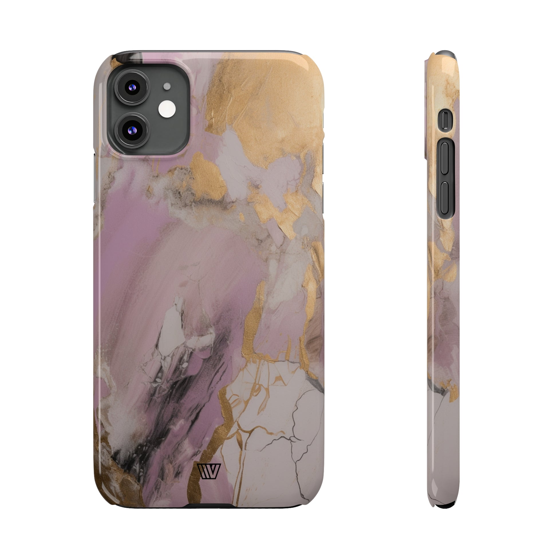 GOLD PINK ABSTRACT PAINTING | Slim iPhone Case - Trovvve