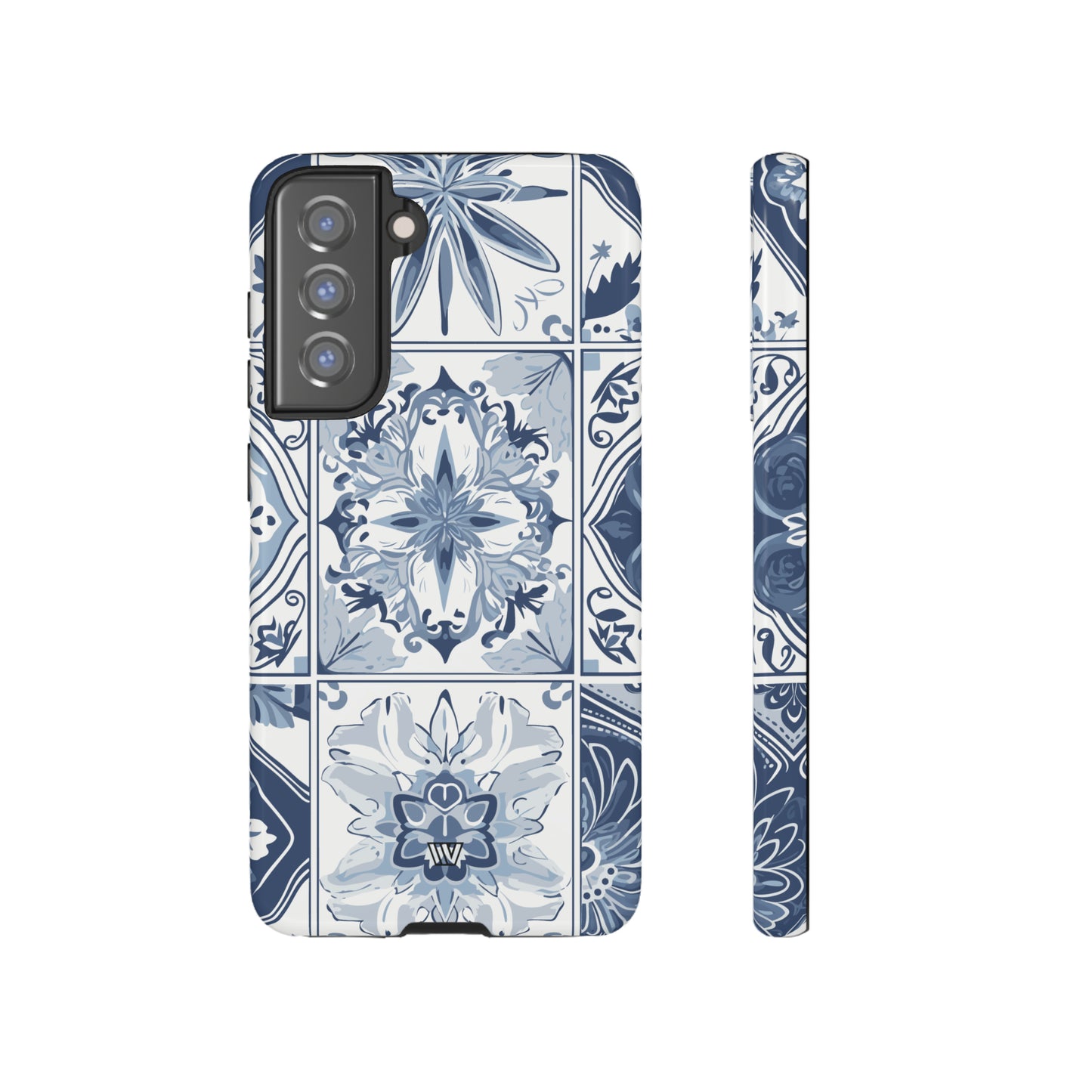 BLUE WHITE TILE | Tough Phone Case - Trovvve