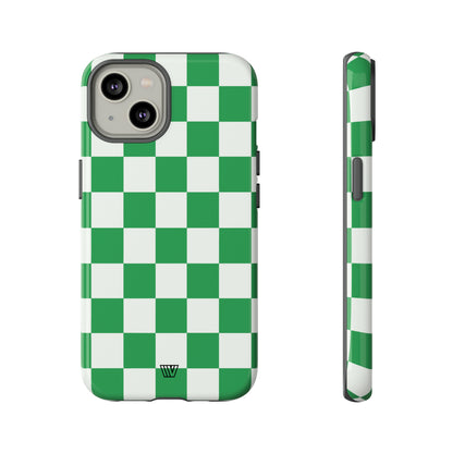 GREEN WHITE CHECKERBOARD | Tough Phone Case - Trovvve