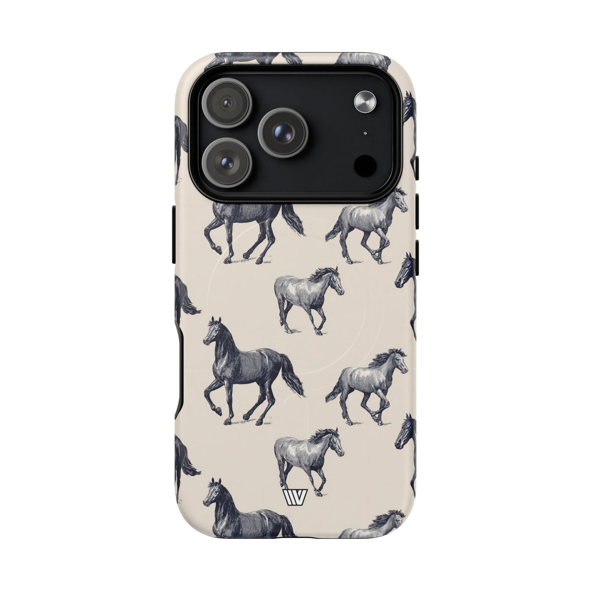 Horse Sketches MagSafe Tough iPhone Case – iPhone 17 Pro, Matte