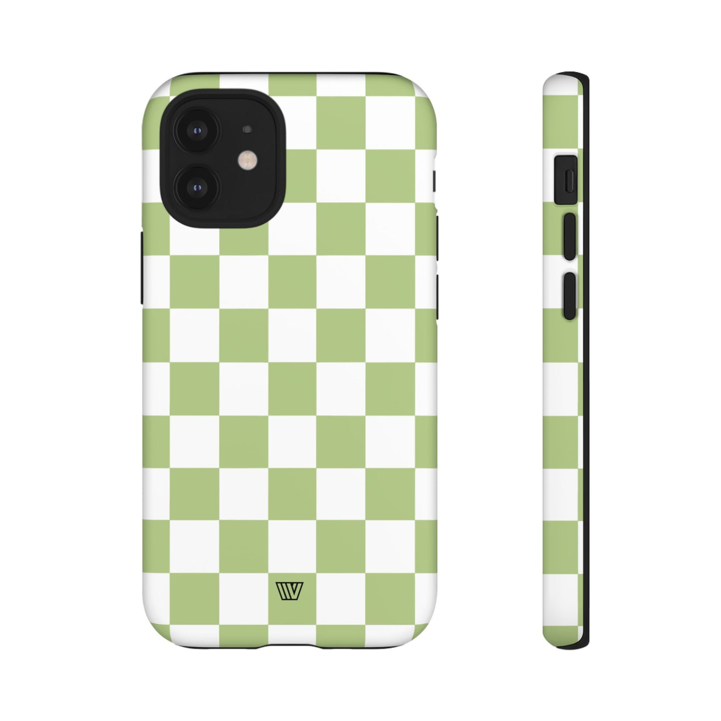 PALE OLIVE WHITE CHECKERBOARD | Tough Phone Case