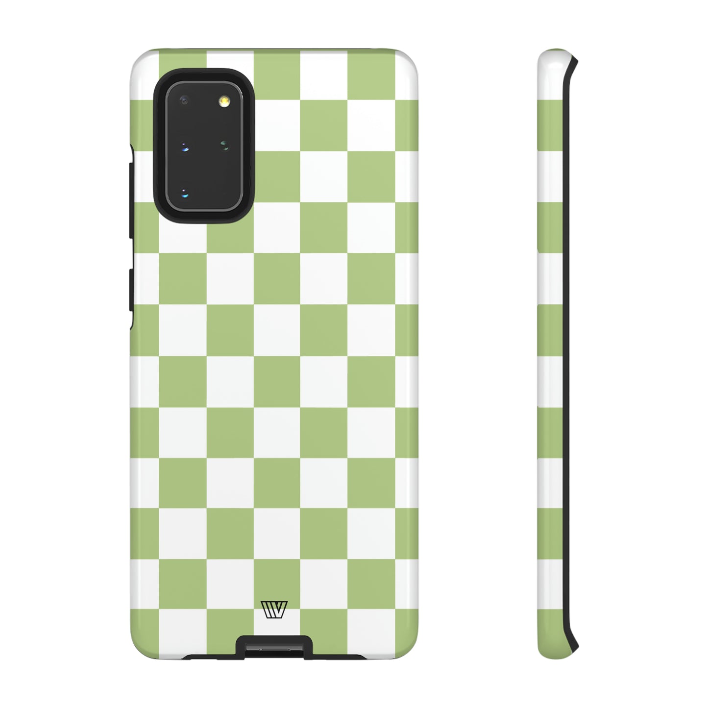 PALE OLIVE WHITE CHECKERBOARD | Tough Phone Case - Trovvve