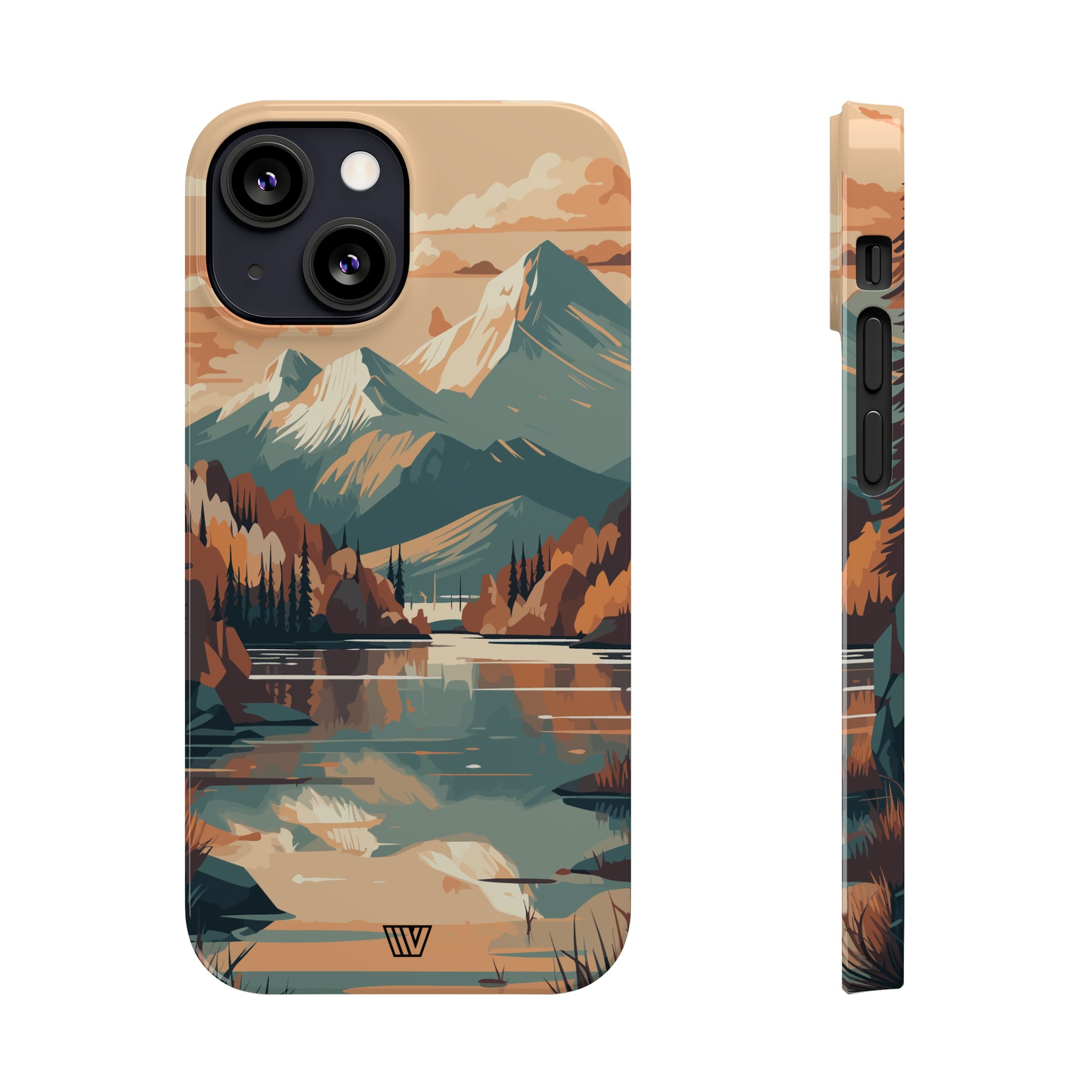 FALL MOUNTAIN RIVER LANDSCAPE | Slim iPhone Case - Trovvve