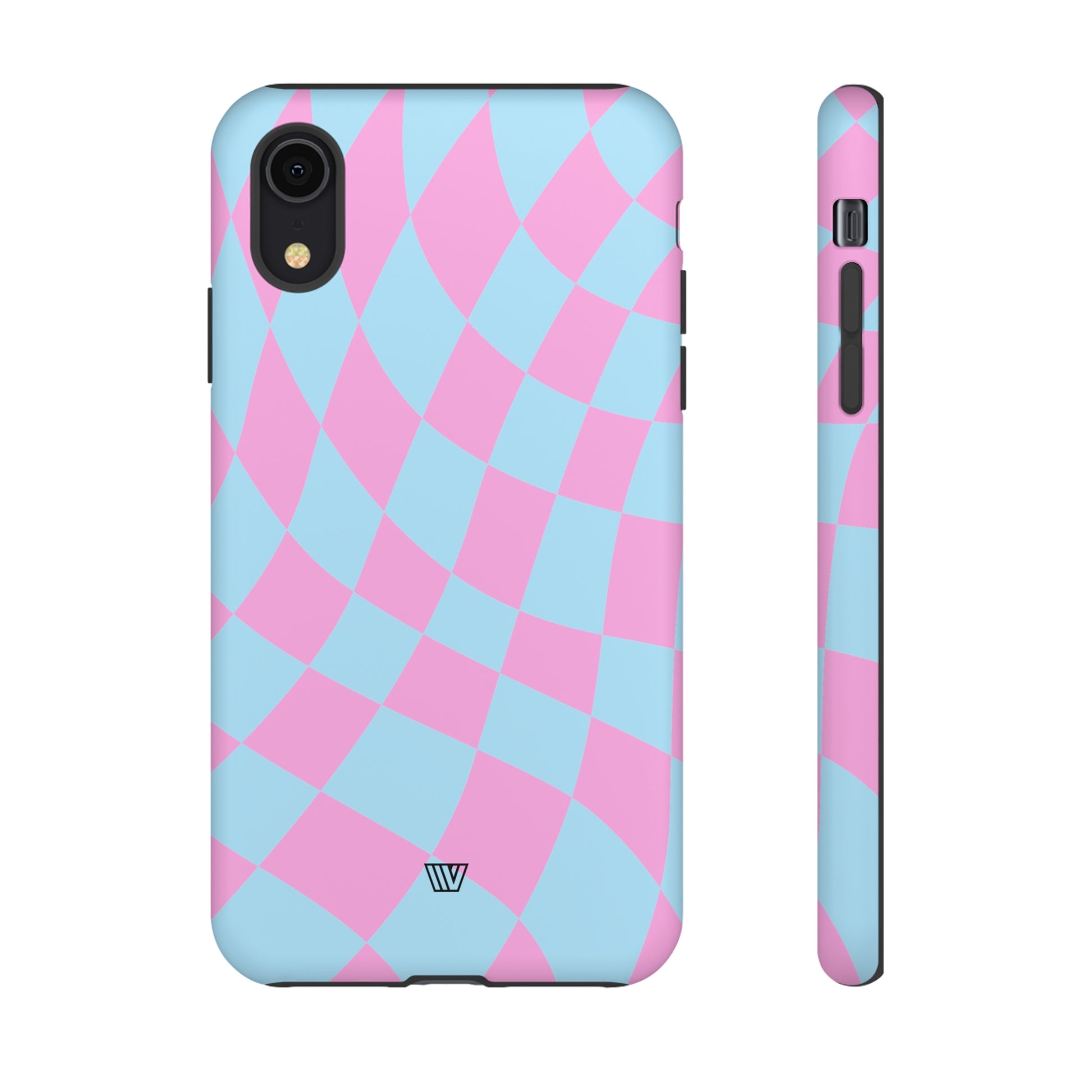 BLUE PINK CURVY CHECKERBOARD | Tough Phone Case - Trovvve