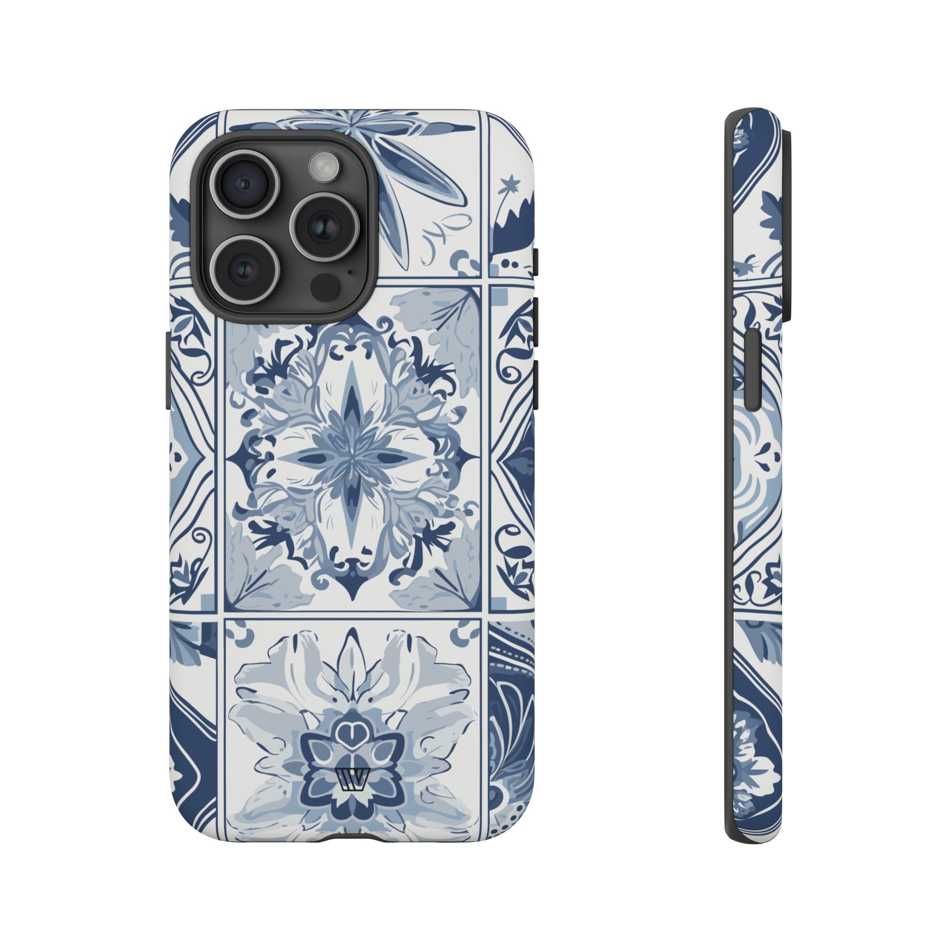 BLUE WHITE TILE | Tough Phone Case - Trovvve