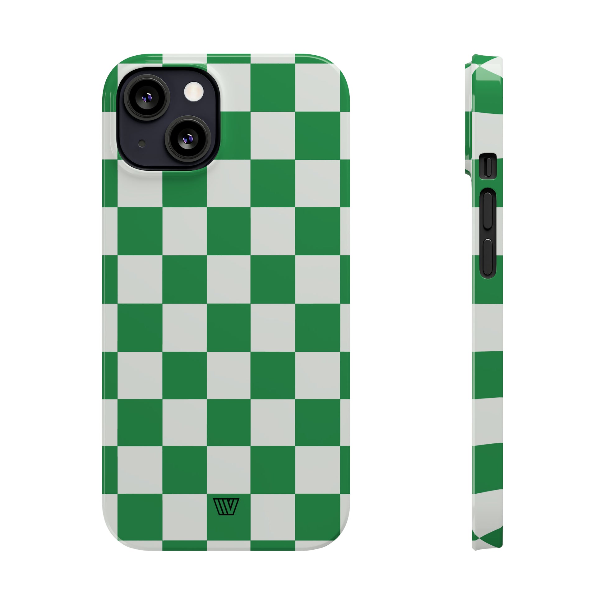 GREEN WHITE CHECKERBOARD | Slim iPhone Case - Trovvve
