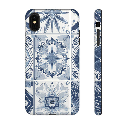 BLUE WHITE TILE | Tough Phone Case - Trovvve