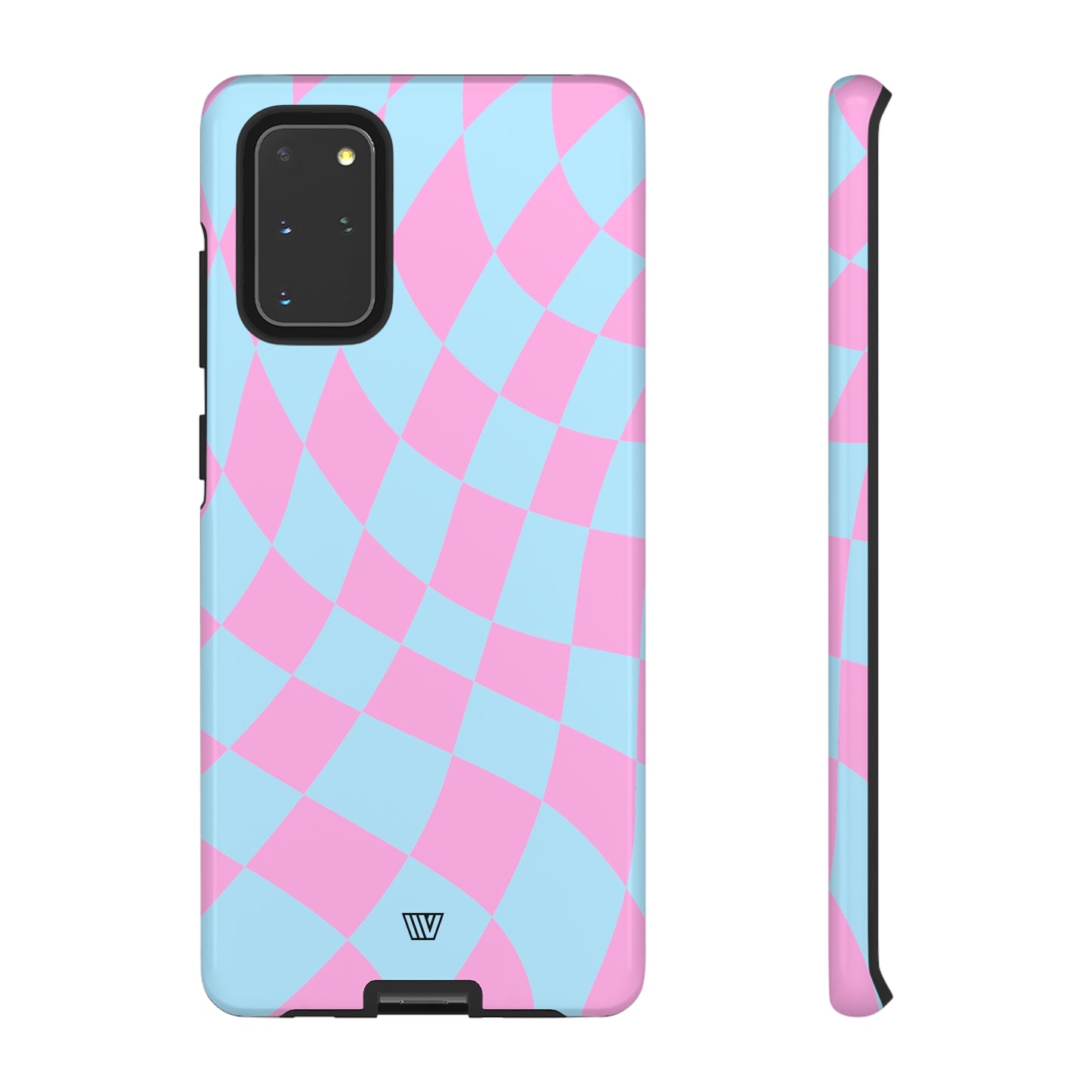 BLUE PINK CURVY CHECKERBOARD | Tough Phone Case - Trovvve