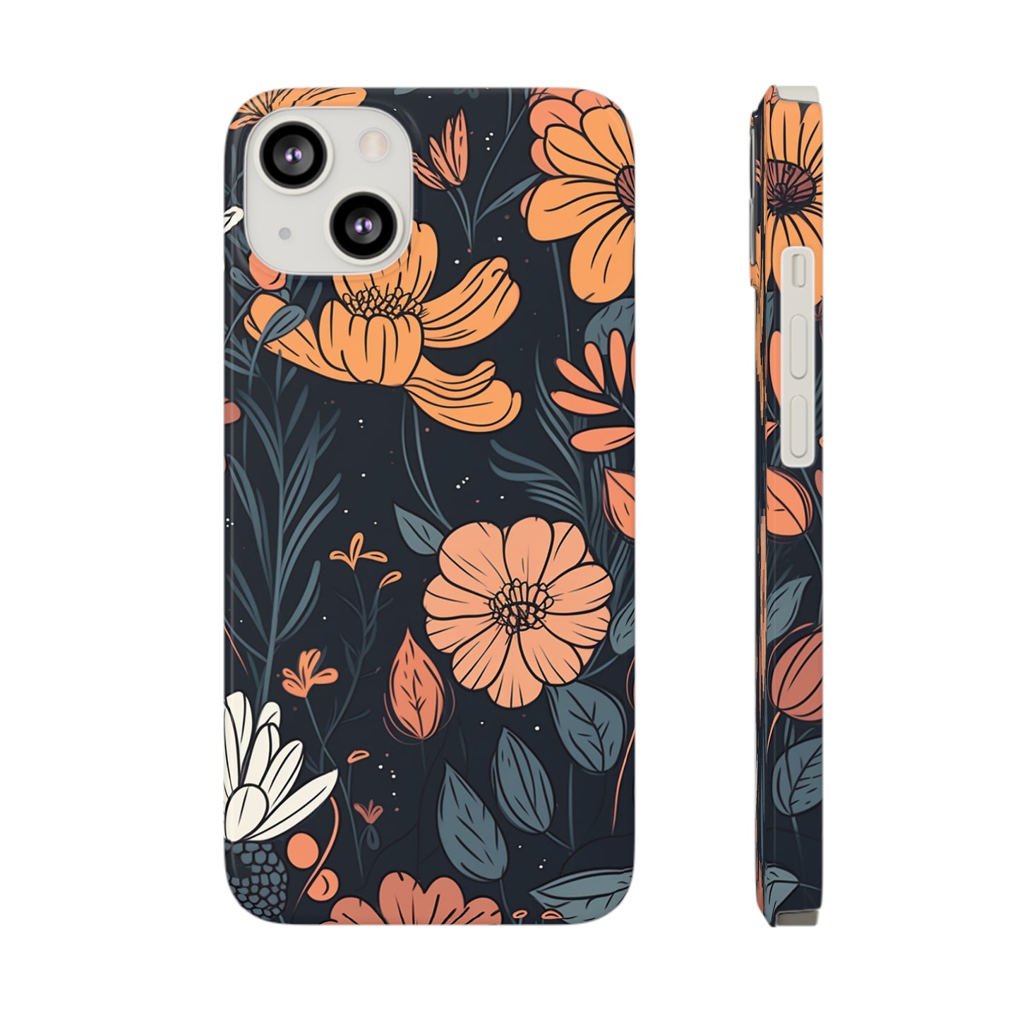 DARK FLOWER PATTERN  | Slim iPhone Case - Trovvve