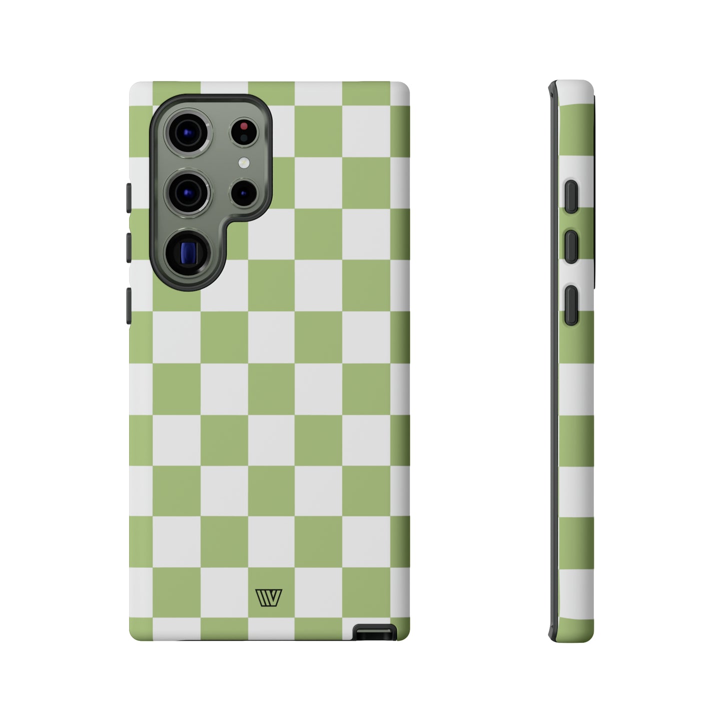 PALE OLIVE WHITE CHECKERBOARD | Tough Phone Case - Trovvve