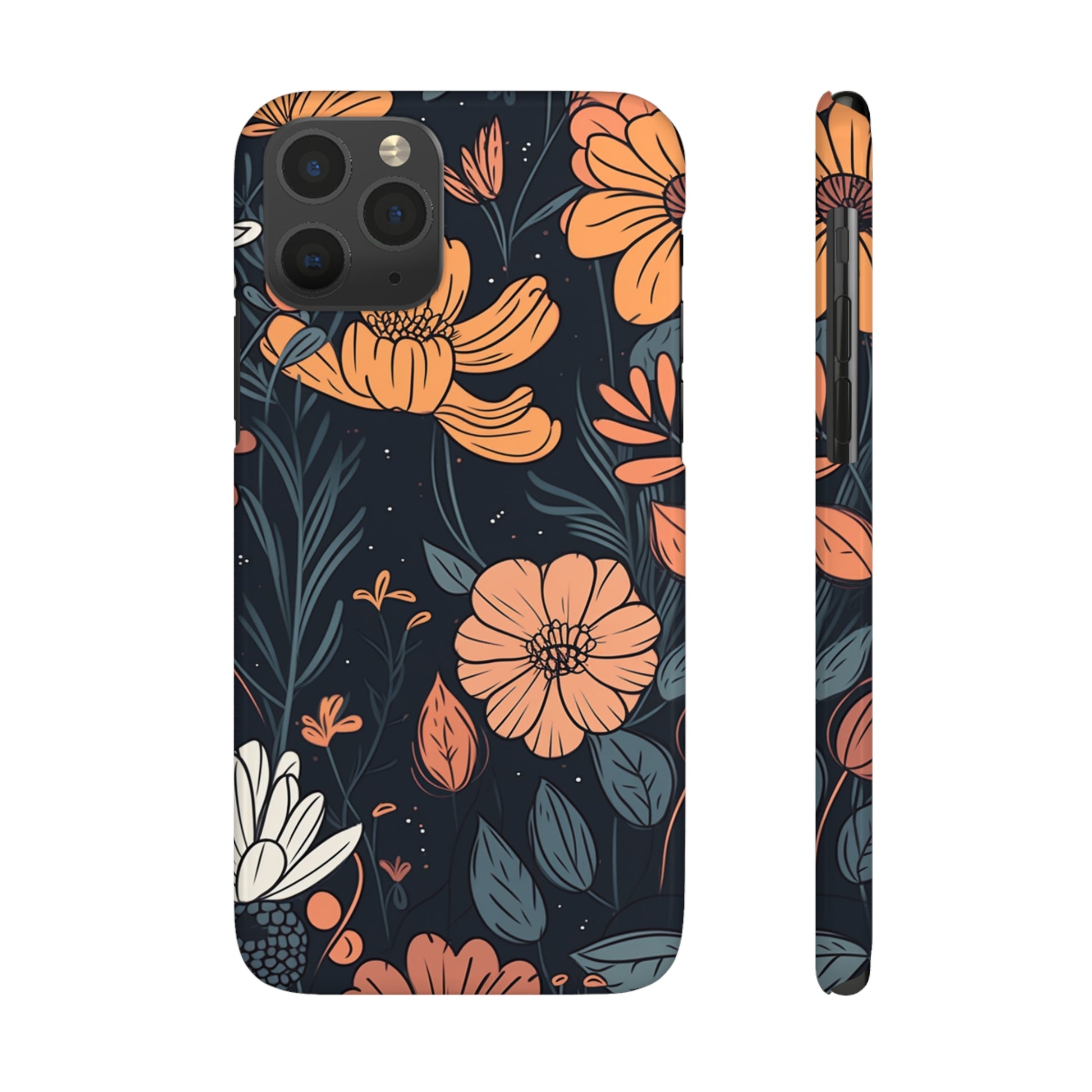 DARK FLOWER PATTERN  | Slim iPhone Case - Trovvve