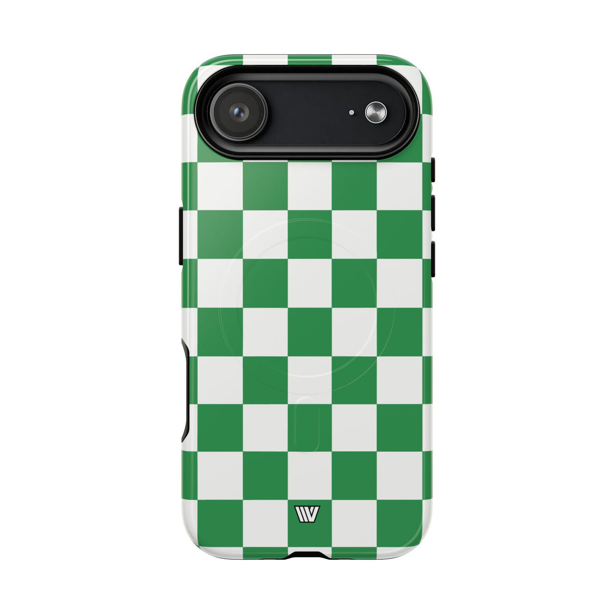 Green White Checkerboard MagSafe Tough iPhone Case – iPhone 17 Air, Glossy