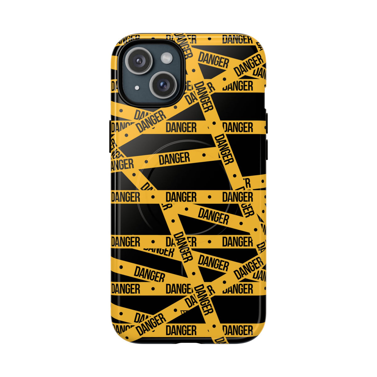 Danger Tape MagSafe Tough iPhone Case – iPhone 15 Plus, Glossy