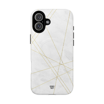 Gold Lines MagSafe Tough iPhone Case – iPhone 16 Plus, Glossy