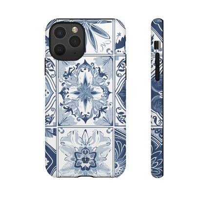 BLUE WHITE TILE | Tough Phone Case - Trovvve