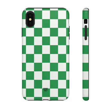 GREEN WHITE CHECKERBOARD | Tough Phone Case - Trovvve