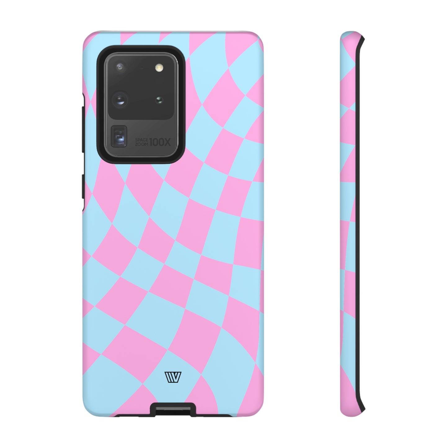 BLUE PINK CURVY CHECKERBOARD | Tough Phone Case - Trovvve