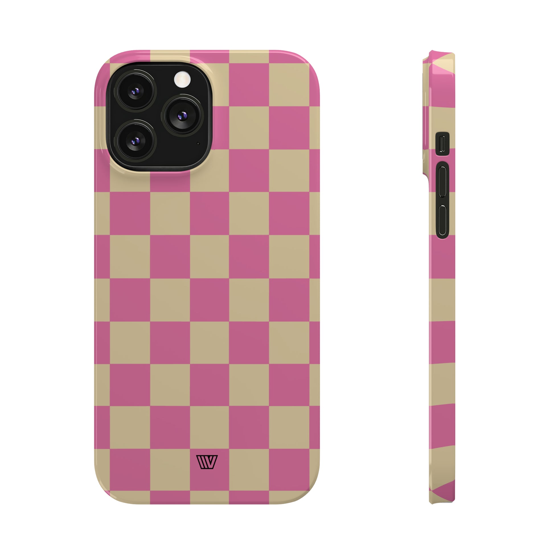 PINK TAN CHECKERBOARD | Slim iPhone Case - Trovvve