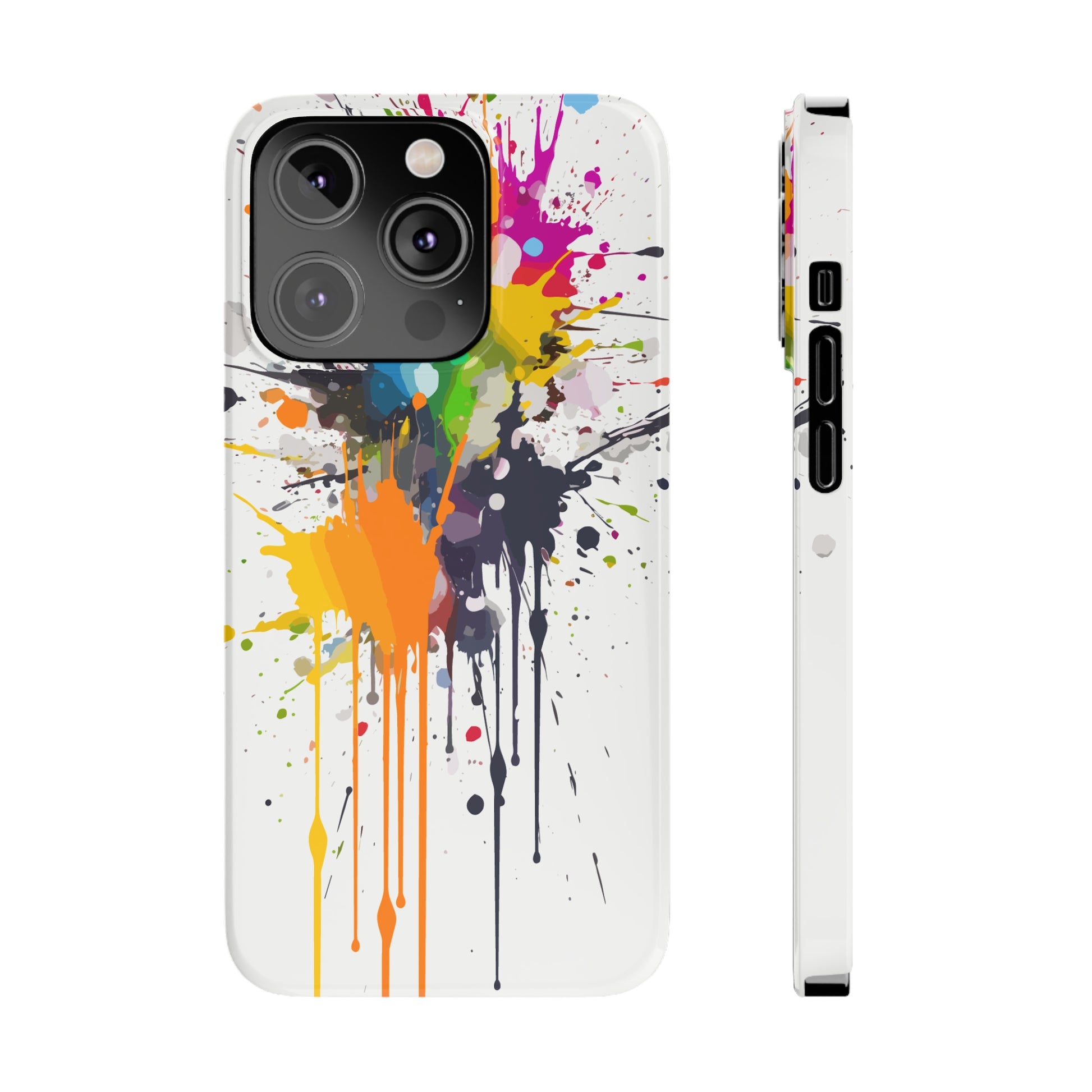 PAINT SPLATTER WHITE | Slim iPhone Case - Trovvve