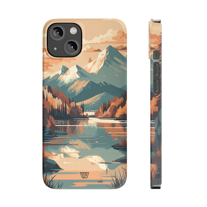 FALL MOUNTAIN RIVER LANDSCAPE | Slim iPhone Case - Trovvve