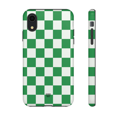 GREEN WHITE CHECKERBOARD | Tough Phone Case - Trovvve