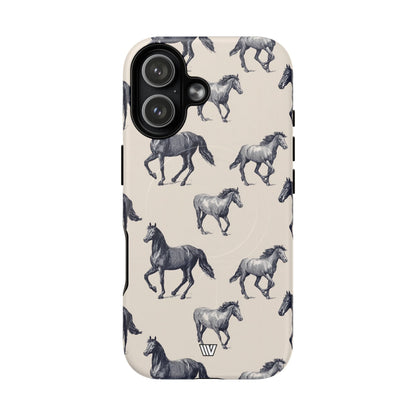 Horse Sketches MagSafe Tough iPhone Case – iPhone 17, Matte