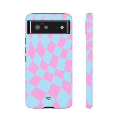 BLUE PINK CURVY CHECKERBOARD | Tough Phone Case - Trovvve