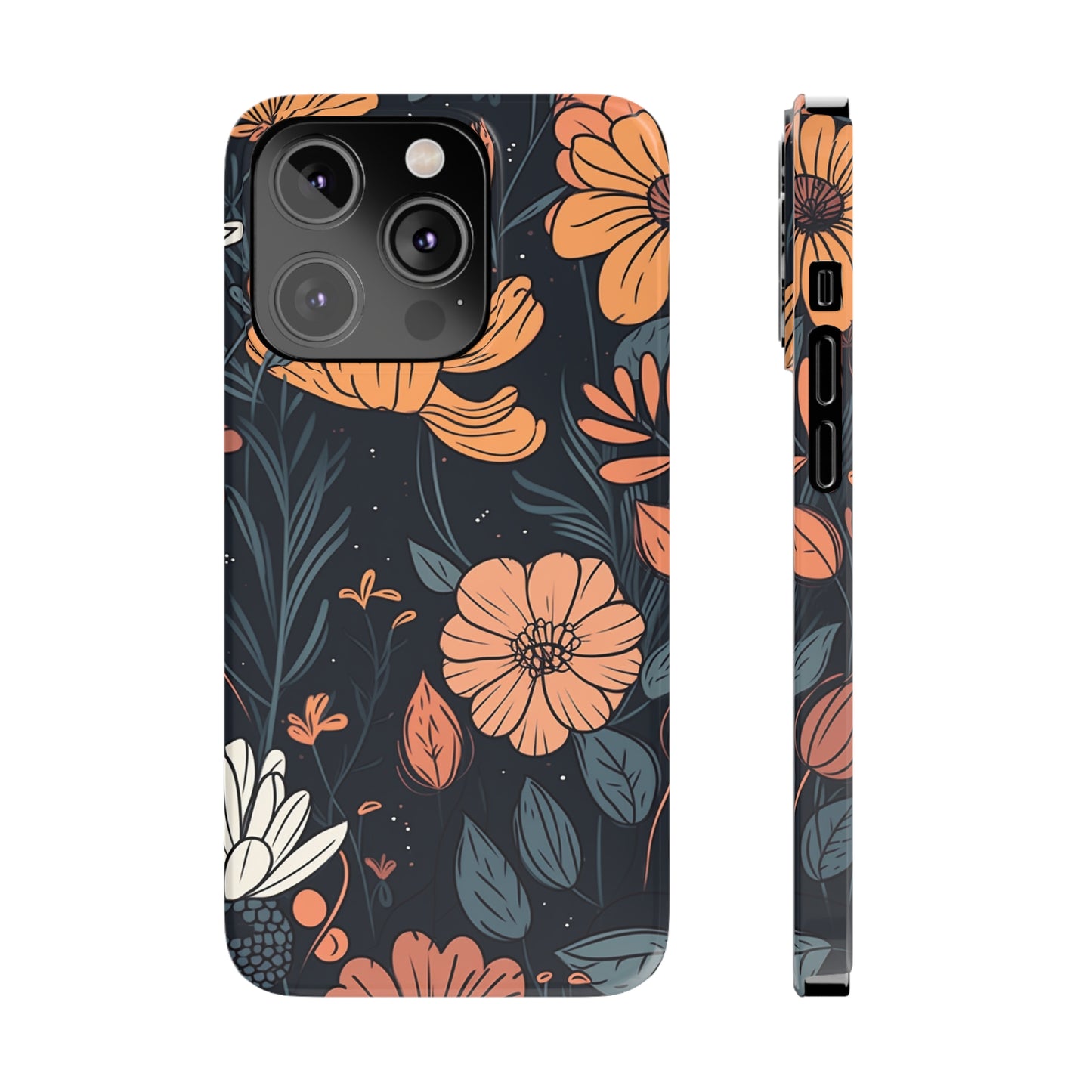 DARK FLOWER PATTERN  | Slim iPhone Case - Trovvve